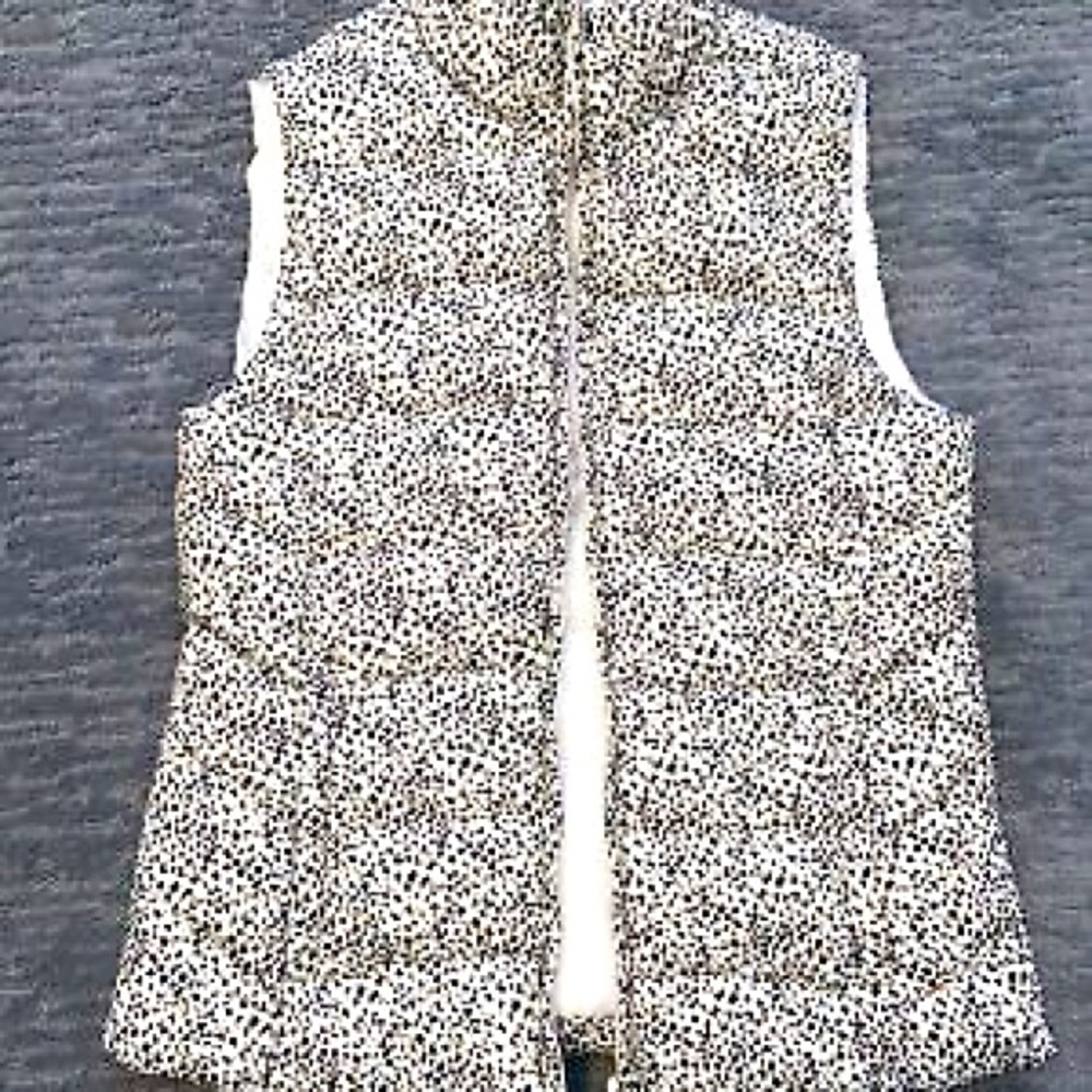 Loft Puffer Vest Jacket Animal Print Women’s Sz Medium